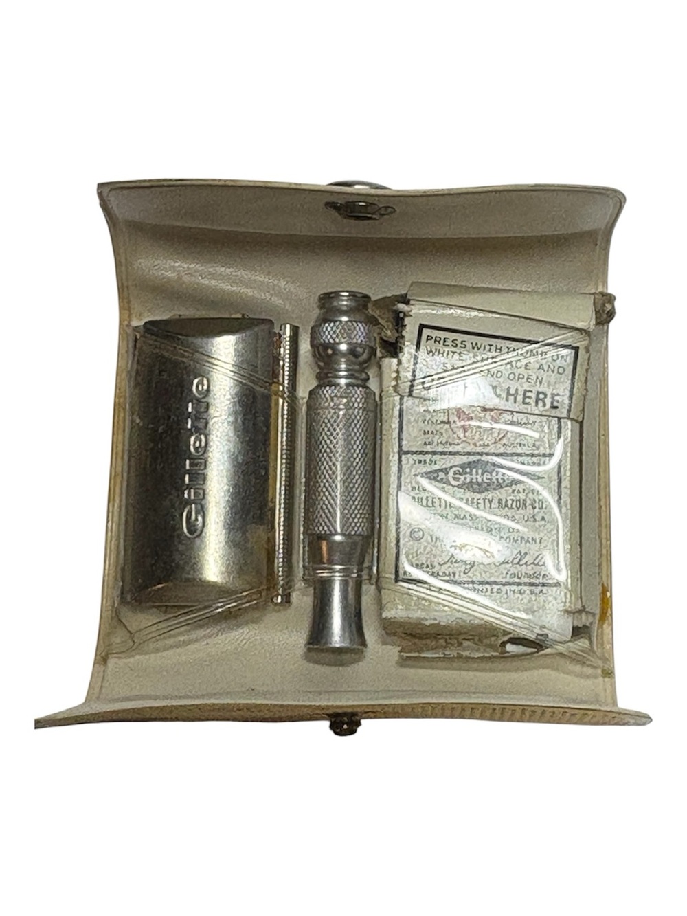 Vintage Mini Gillette Travel Shaving Kit EL5